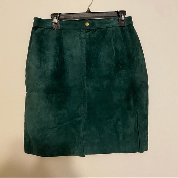 Vintage green suede skirt - Picture 2 of 4